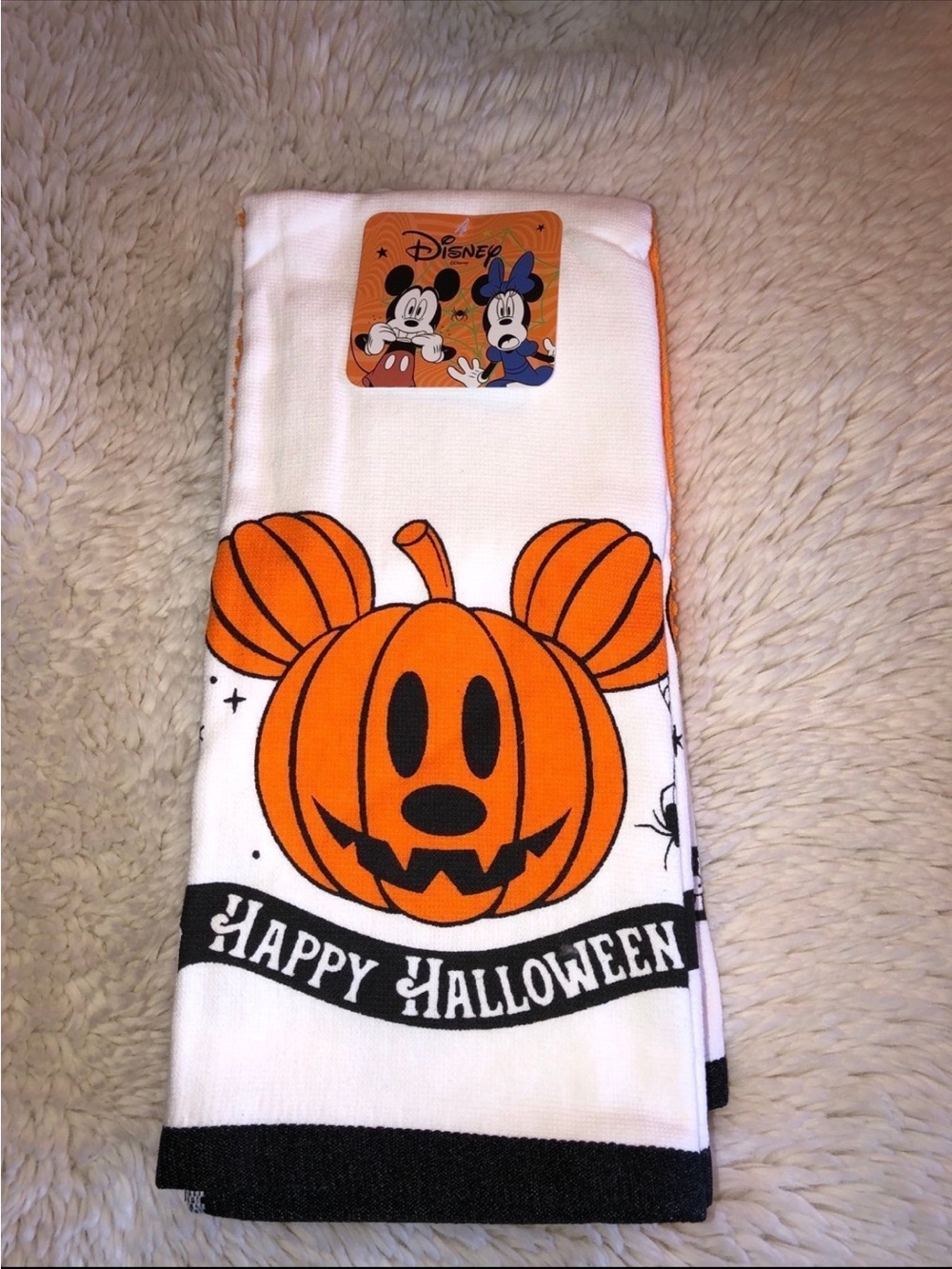 Disney Mickey Mouse Pumpkin Halloween Kitchen Towels, Set of 3, NWT
